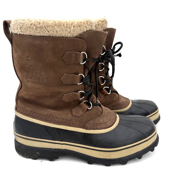 Sorel Caribou Men's Leather Waterproof Snow Boots Size 13 - Picture 1 of 8